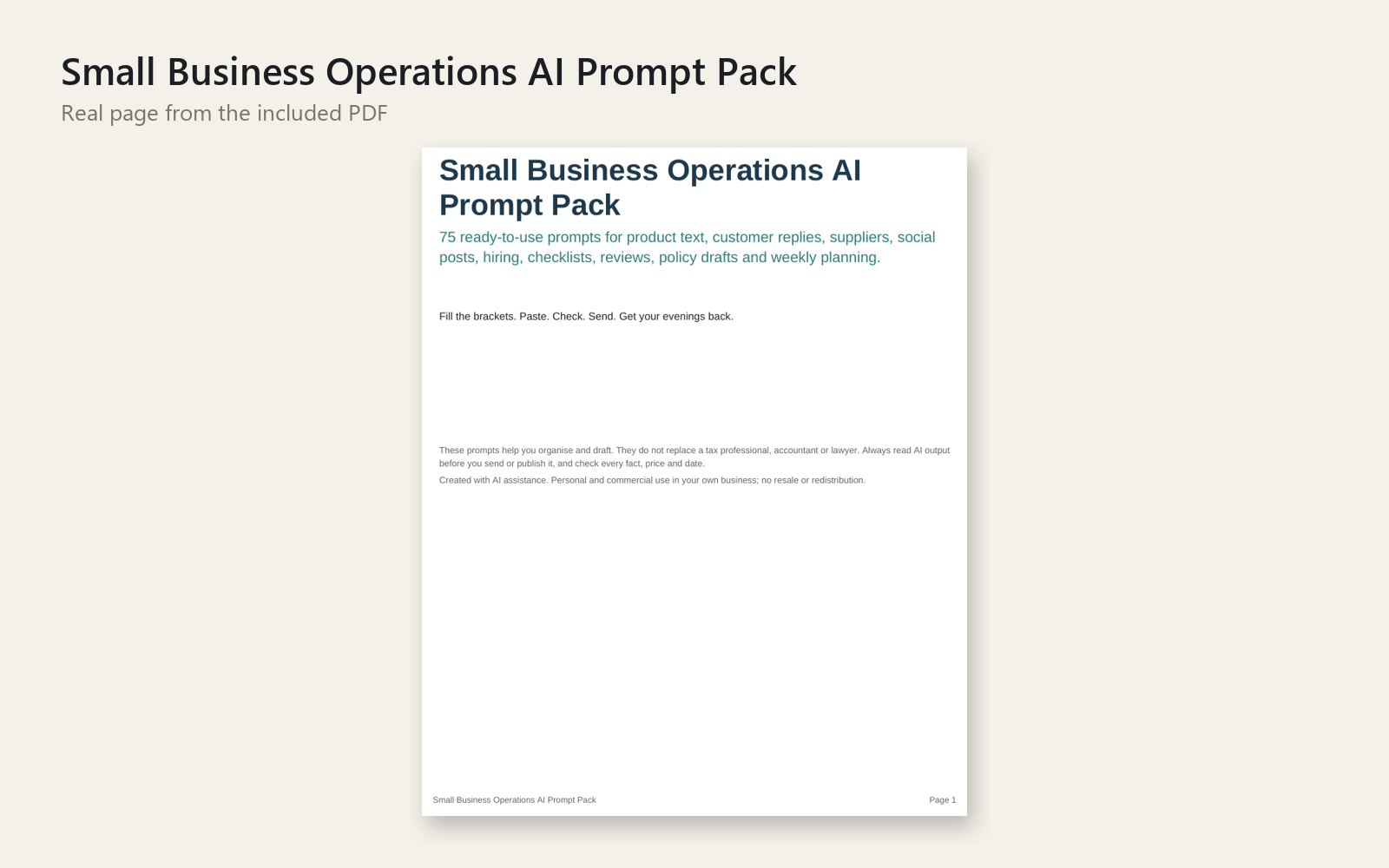 Small Business Operations AI P