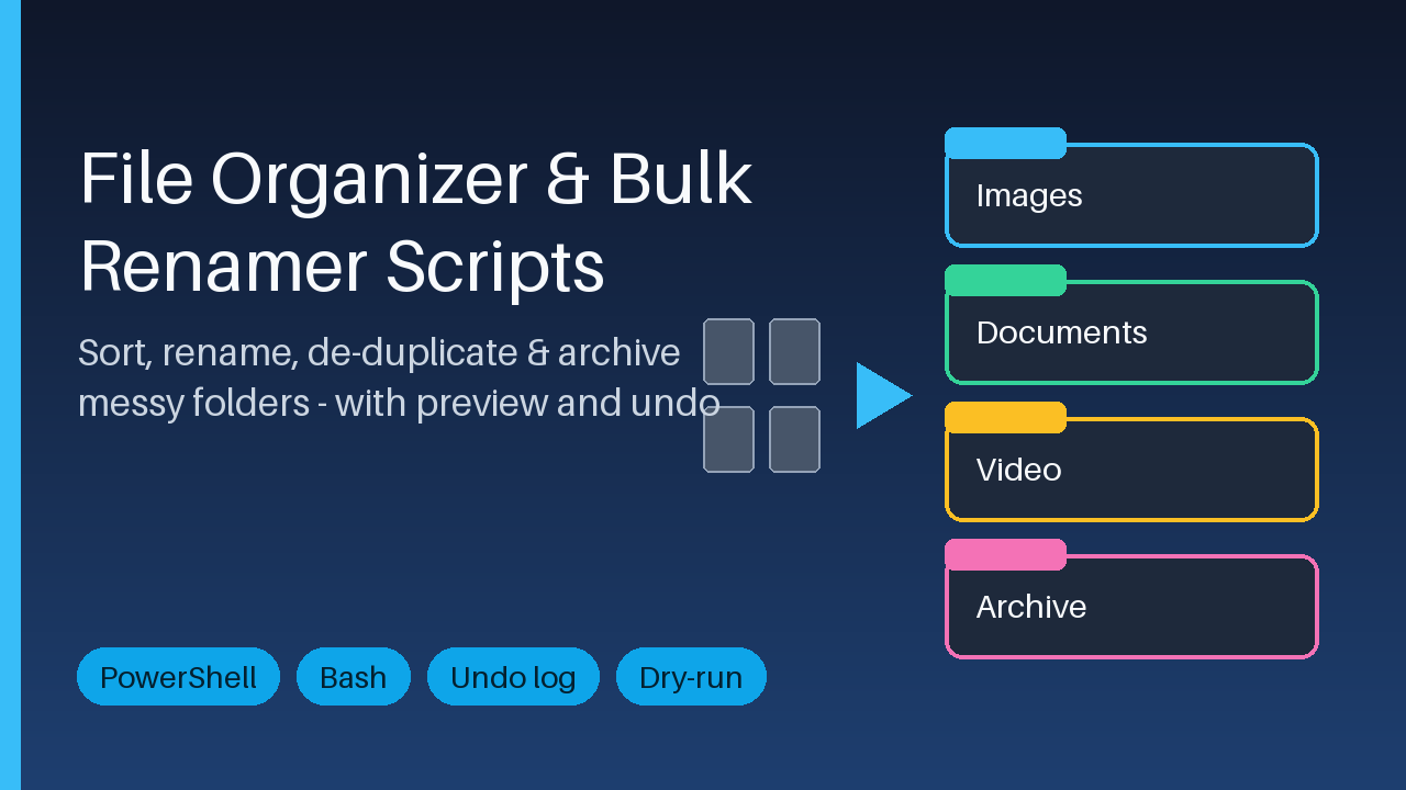Tame Your Downloads Folder – File Organizer & Bulk Renamer Scripts